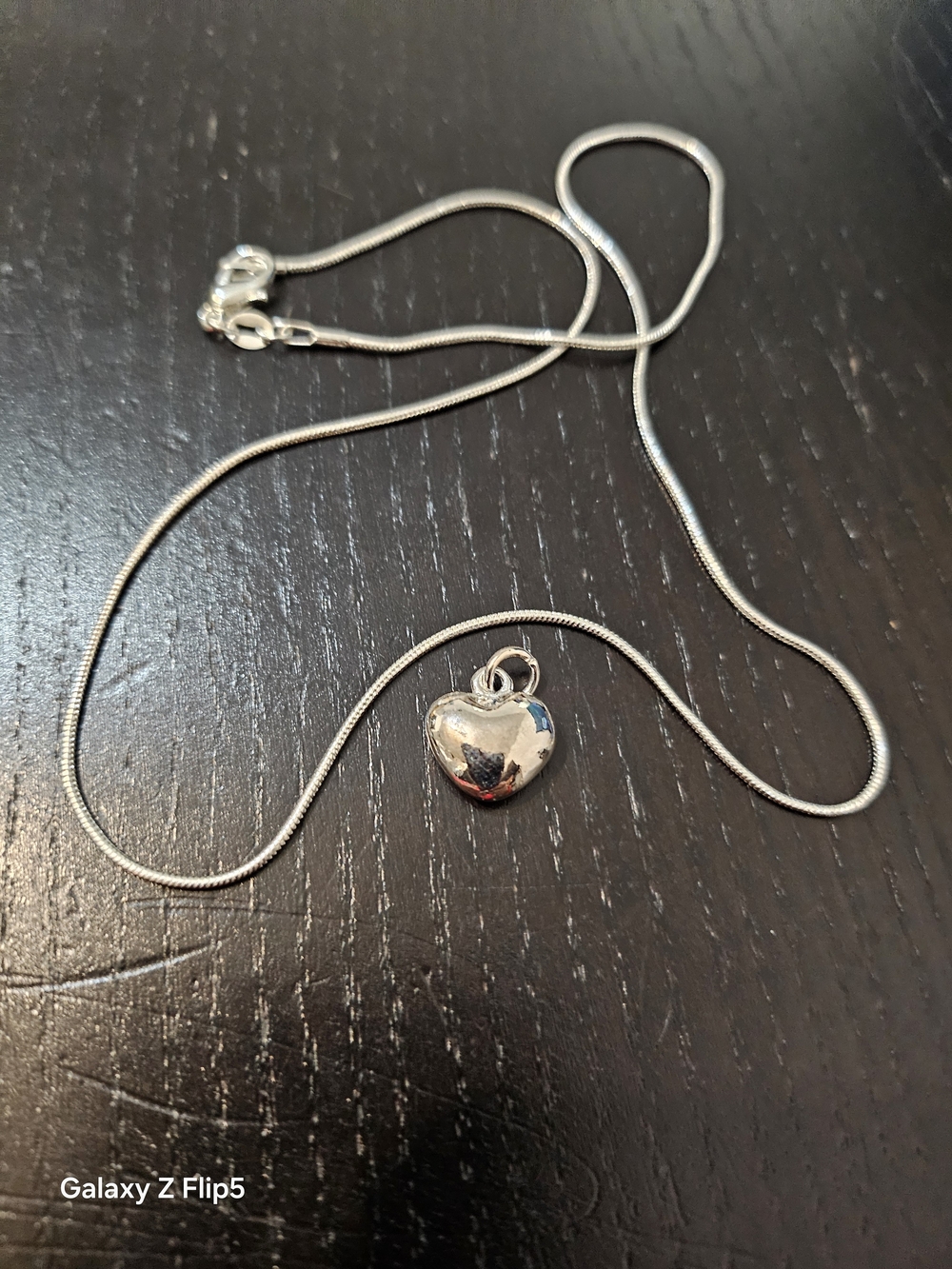 925 Sterling Silver Heart Pendant Necklace - Silver